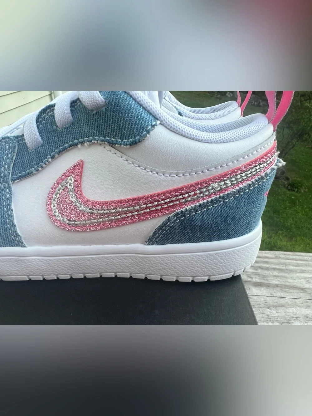 Kids 3Y (UK 2.5) Jordan 1 Low ALT SE Denim Sequin (PS)